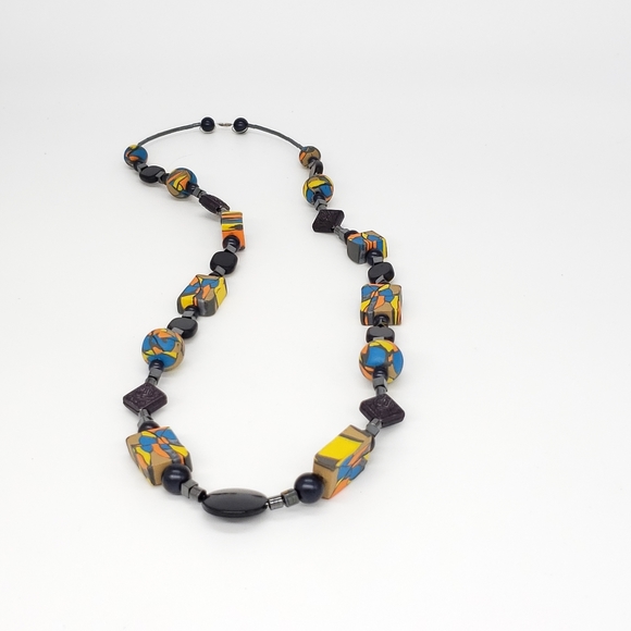 Handmade Polymer Clay Bead Necklace - Picture 8 of 9